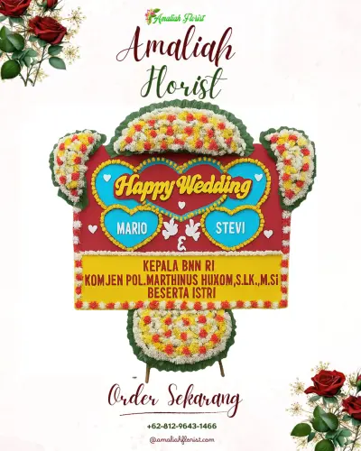 Karangan Papan Bunga Pernikahan di Yeh Sumbul